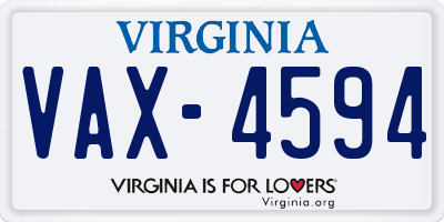 VA license plate VAX4594