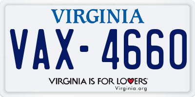 VA license plate VAX4660