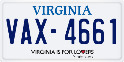 VA license plate VAX4661