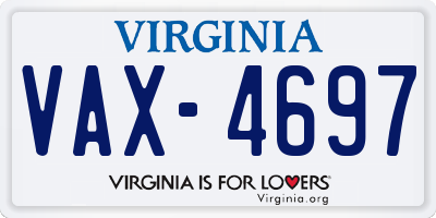 VA license plate VAX4697