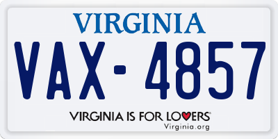 VA license plate VAX4857