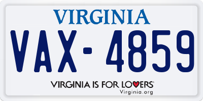 VA license plate VAX4859