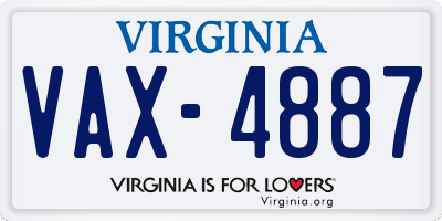 VA license plate VAX4887