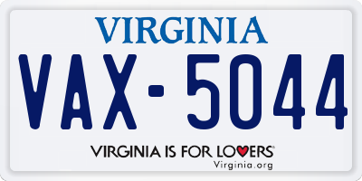 VA license plate VAX5044