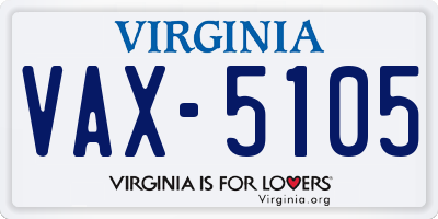 VA license plate VAX5105