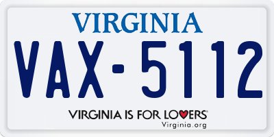 VA license plate VAX5112