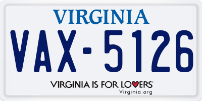 VA license plate VAX5126