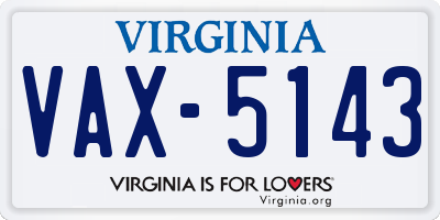 VA license plate VAX5143