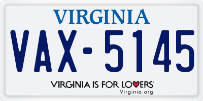 VA license plate VAX5145