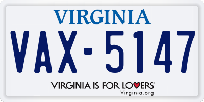 VA license plate VAX5147