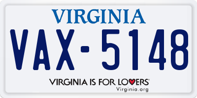 VA license plate VAX5148