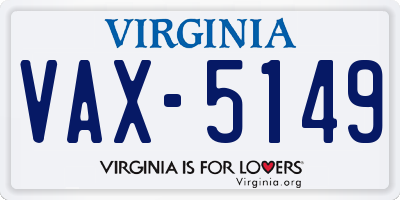 VA license plate VAX5149