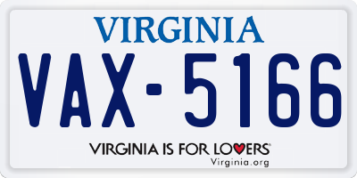 VA license plate VAX5166