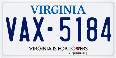 VA license plate VAX5184