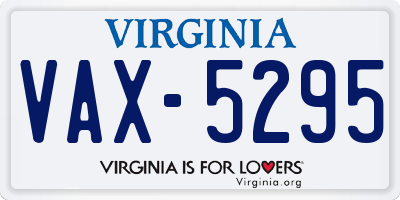 VA license plate VAX5295