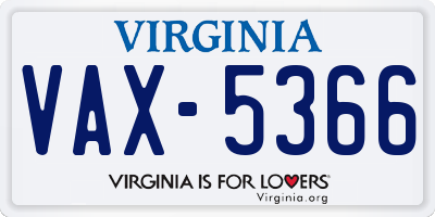 VA license plate VAX5366