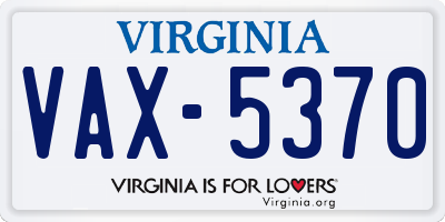 VA license plate VAX5370