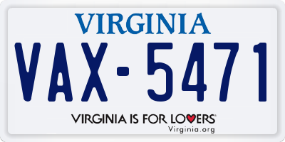 VA license plate VAX5471