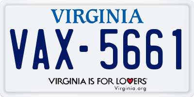 VA license plate VAX5661