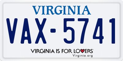 VA license plate VAX5741