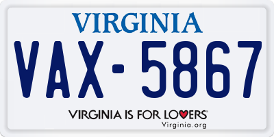 VA license plate VAX5867