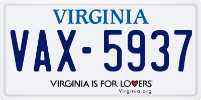 VA license plate VAX5937