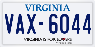 VA license plate VAX6044