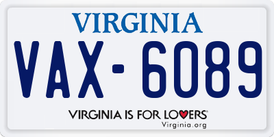 VA license plate VAX6089