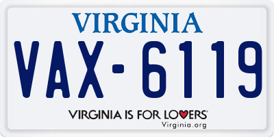 VA license plate VAX6119