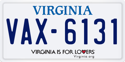 VA license plate VAX6131