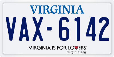 VA license plate VAX6142