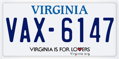 VA license plate VAX6147