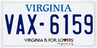 VA license plate VAX6159