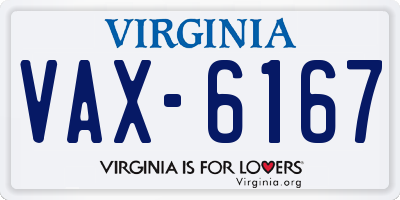 VA license plate VAX6167
