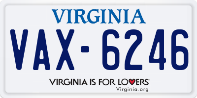 VA license plate VAX6246