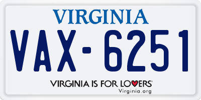 VA license plate VAX6251