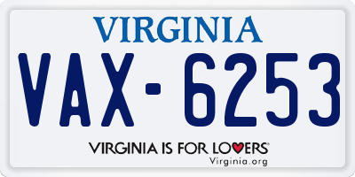 VA license plate VAX6253