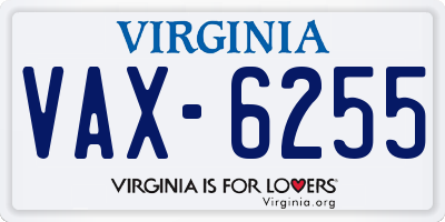 VA license plate VAX6255