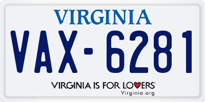 VA license plate VAX6281