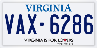 VA license plate VAX6286