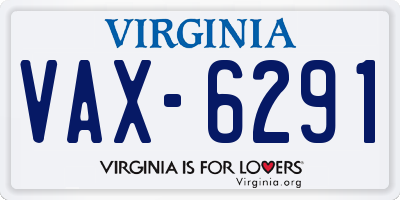 VA license plate VAX6291