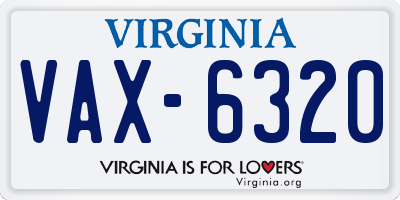 VA license plate VAX6320