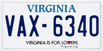 VA license plate VAX6340