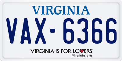 VA license plate VAX6366