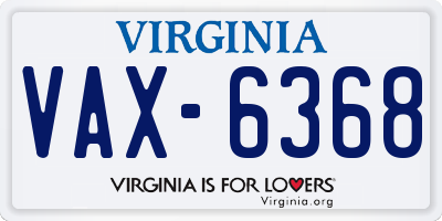VA license plate VAX6368