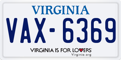 VA license plate VAX6369
