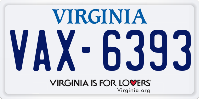 VA license plate VAX6393