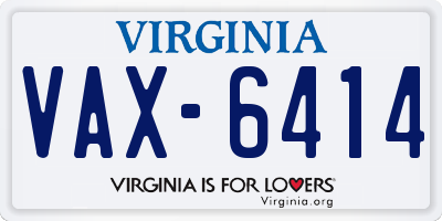 VA license plate VAX6414