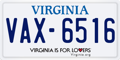 VA license plate VAX6516