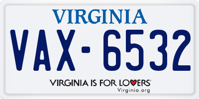 VA license plate VAX6532